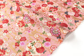Japanese Fabric Wagara Dobby III - pink, metallic gold - 50cm