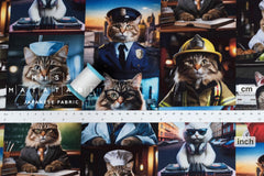 Japanese Fabric Cats with Jobs - 50cm