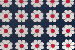 Japanese Fabric The Most Fun Flowers - navy blue - 50cm