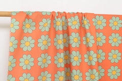 Japanese Fabric The Most Fun Flowers - orange - 50cm