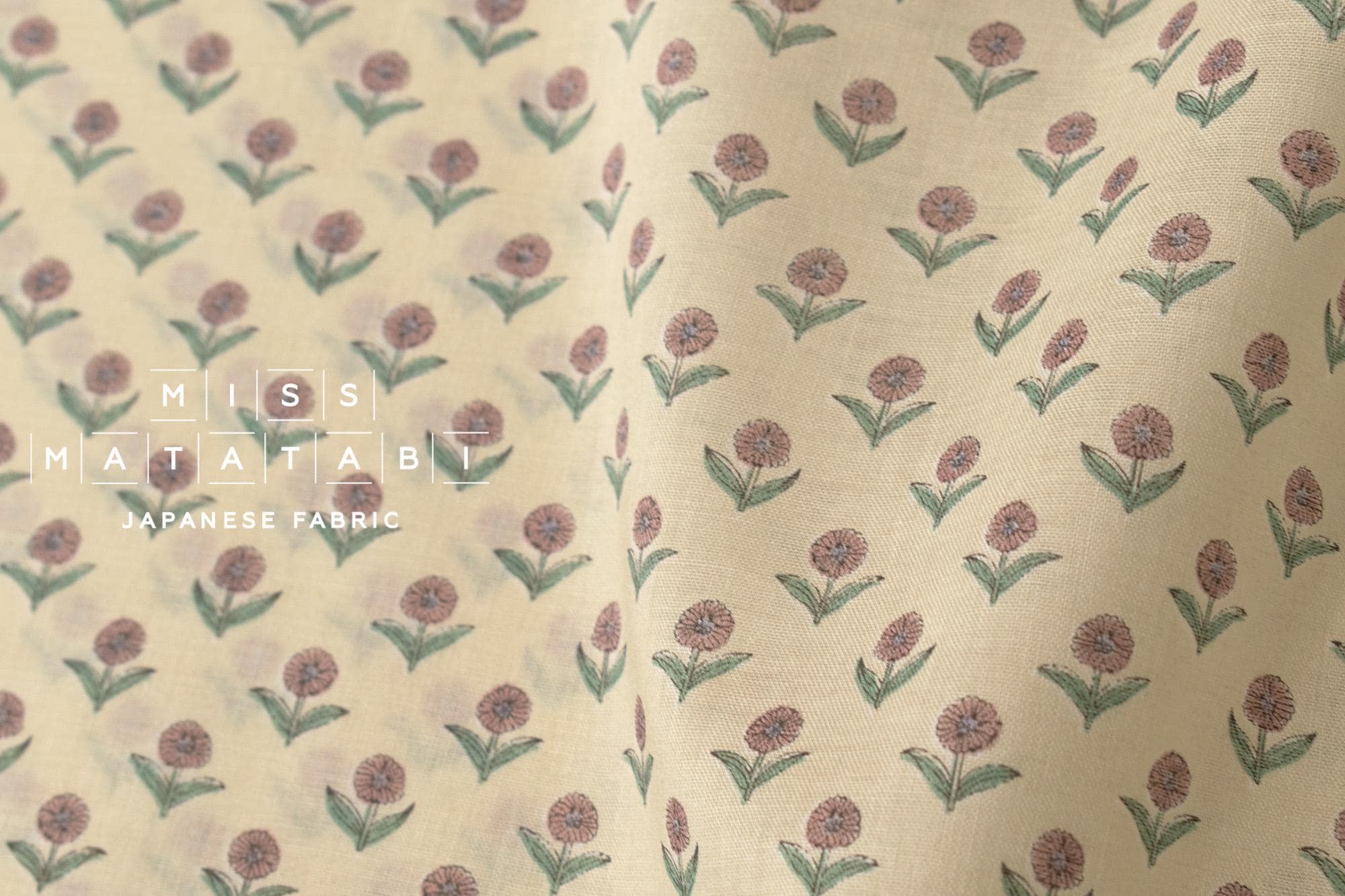 Japanese Fabric Arabella Floral - pale yellow - 50cm