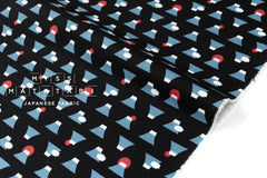 Japanese Fabric Mt Fuji - black, blue, red - 50cm