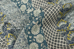 Japanese Fabric Coollage Floral - blue - 50cm