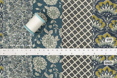 Japanese Fabric Coollage Floral - blue - 50cm