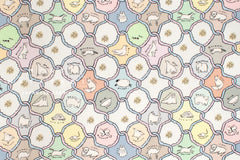 Japanese Fabric We Love Animals - pastels - 50cm