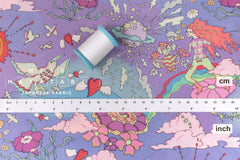 Japanese Fabric Dreamland - purple, pink - 50cm