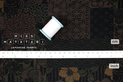 Japanese Fabric Wagara Patches - B black, brown - 50cm