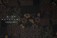 Japanese Fabric Wagara Patches - B black, brown - 50cm