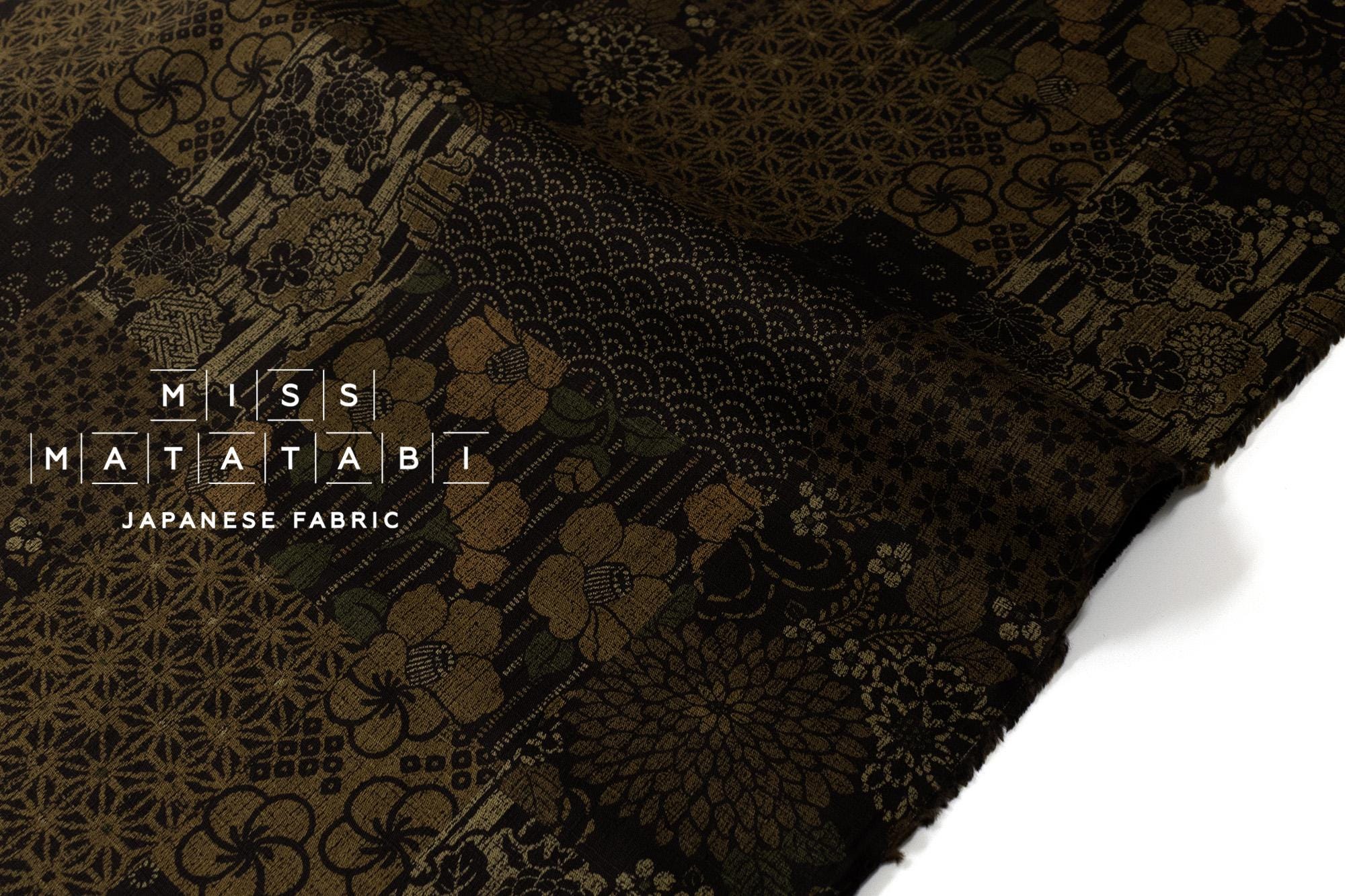 Japanese Fabric Wagara Patches - D brown - 50cm