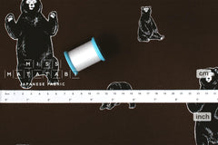 Japanese Fabric The Best Bears - chocolate brown - 50cm