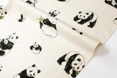 Japanese Fabric Pandas - cream, black, green - 50cm