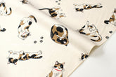 Japanese Fabric Kitty - cream, black, mocha - 50cm