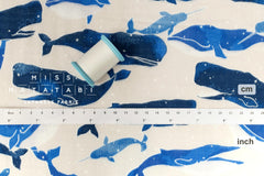 Japanese Fabric - Whales Double Gauze - C1 - 50cm
