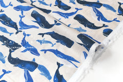 Japanese Fabric - Whales Double Gauze - C1 - 50cm