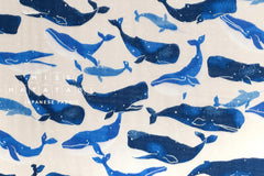 Japanese Fabric - Whales Double Gauze - C1 - 50cm