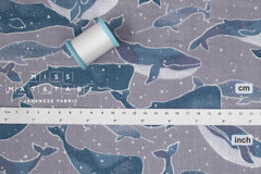Japanese Fabric - Whales Double Gauze - C3 - 50cm