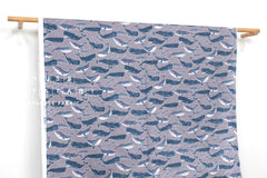 Japanese Fabric - Whales Double Gauze - C3 - 50cm