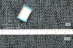 DEADSTOCK Japanese Fabric Shokunin Collection Shinchi Orimono - light blue, black - 50cm