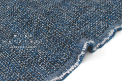 DEADSTOCK Japanese Fabric Shokunin Collection Shinchi Orimono - blue, black - 50cm
