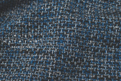 DEADSTOCK Japanese Fabric Shokunin Collection Shinchi Orimono - blue, black - 50cm