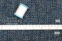 DEADSTOCK Japanese Fabric Shokunin Collection Shinchi Orimono - blue, black - 50cm