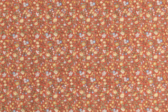 Japanese Fabric Cotton Ripple Dainty Floral - D orange - 50cm