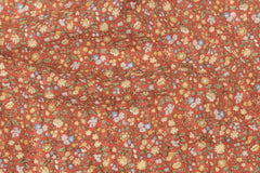 Japanese Fabric Cotton Ripple Dainty Floral - D orange - 50cm
