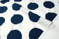 Japanese Fabric Dots Ripple Enshuku Lawn - navy blue, white - 50cm