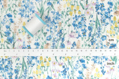 Japanese Fabric Cotton Ripple Tilly Floral - blue - 50cm