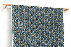 Japanese Fabric Floral Burst - E navy - 50cm