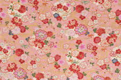 Japanese Fabric Wagara Dobby III - pink, metallic gold - 50cm