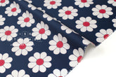Japanese Fabric The Most Fun Flowers - navy blue - 50cm