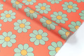 Japanese Fabric The Most Fun Flowers - orange - 50cm