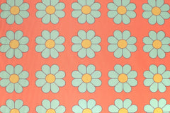 Japanese Fabric The Most Fun Flowers - orange - 50cm