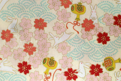 Japanese Fabric Sakura Bunny - A metallic gold - 50cm