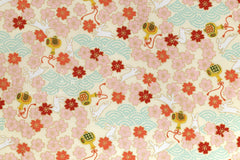 Japanese Fabric Sakura Bunny - A metallic gold - 50cm