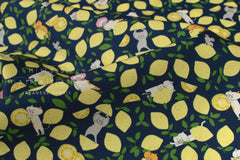 Japanese Fabric Lemonade Cats - D - 50cm