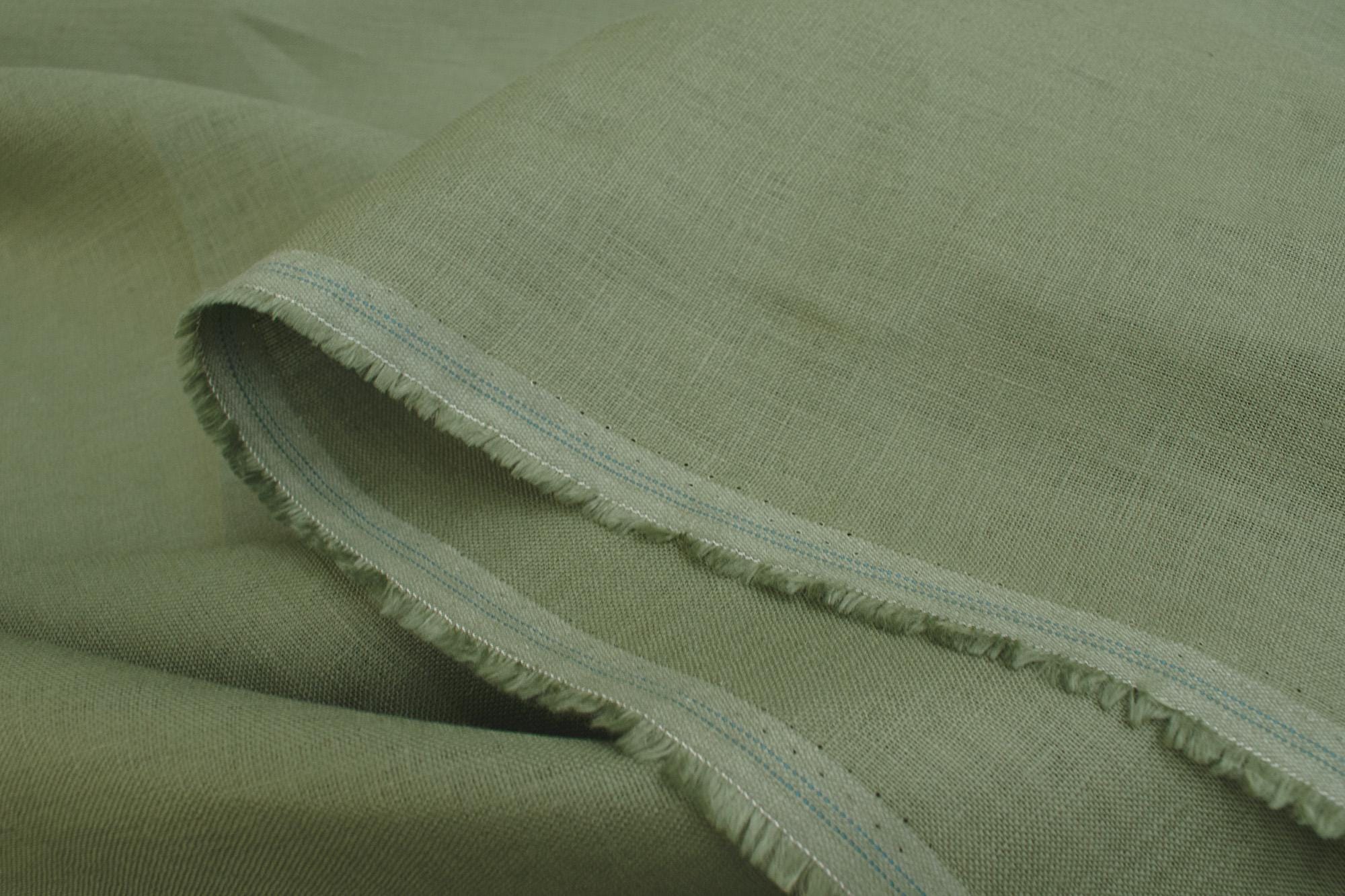 DEADSTOCK Japanese Fabric 100% linen - green - 50cm