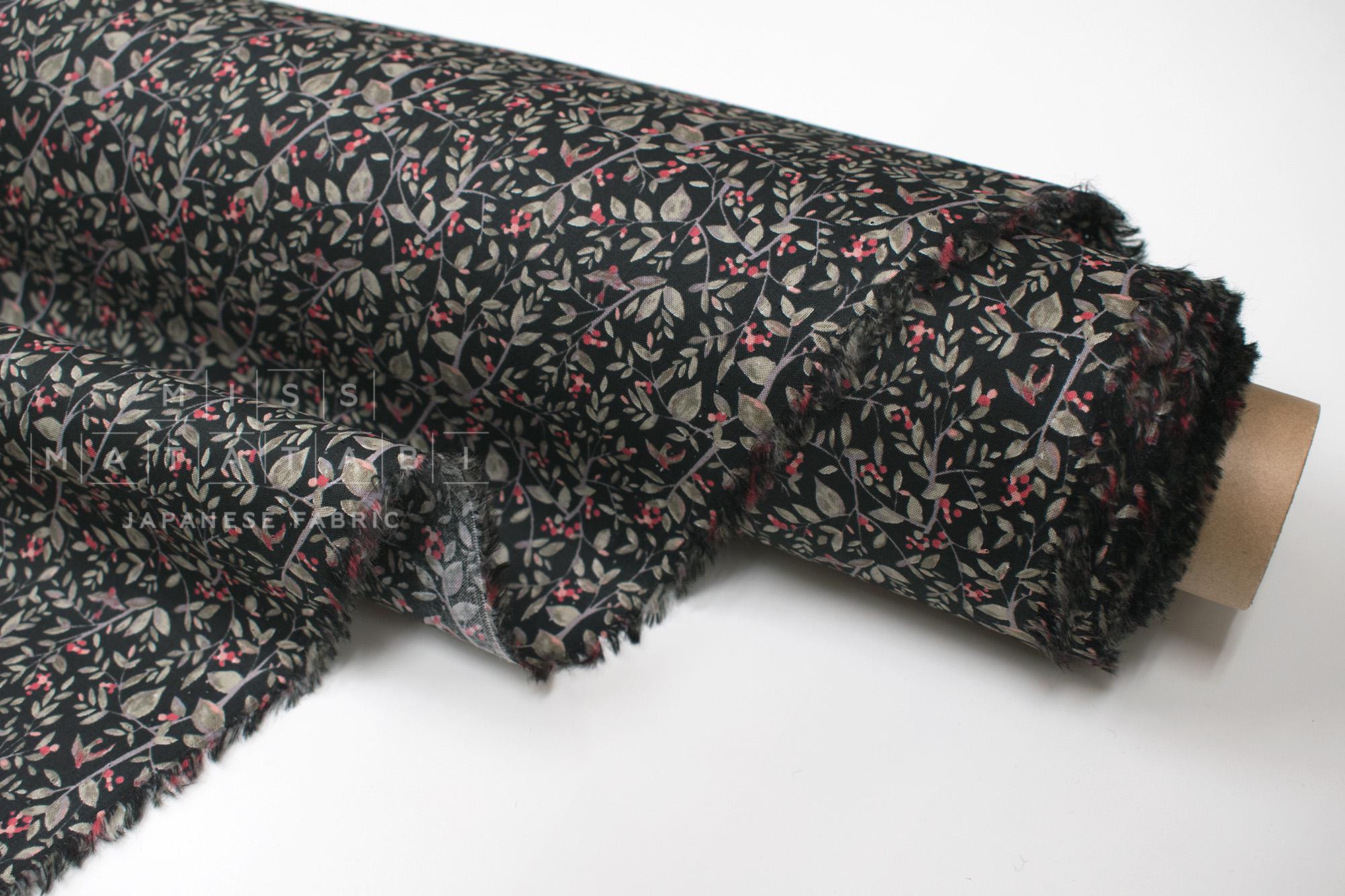 DEADSTOCK Japanese Fabric Little Bird - black - 50cm