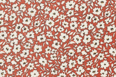 DEADSTOCK Japanese Fabric Autumn Floral - clay orange - 50cm