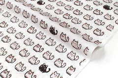 Japanese Fabric Pixel Cats - white - 50cm