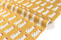 Japanese Fabric Dalmations - mustard - 50cm