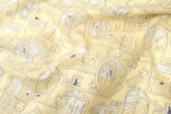 DEADSTOCK Japanese Fabric Sad Cats in the Window - yellow - 50cm