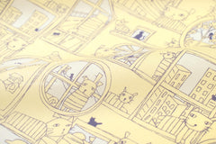 DEADSTOCK Japanese Fabric Sad Cats in the Window - yellow - 50cm