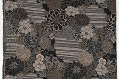 Japanese Fabric - Yarn Dyed Woven Four Seasons Jacquard - black, latte - 50cm