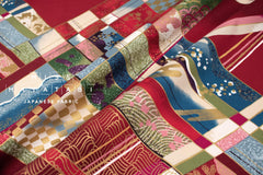 Japanese Fabric Chiyogami - red, metallic gold - 50cm