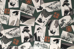 Japanese Fabric Kabuki - C green - 50cm