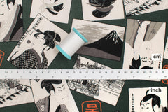 Japanese Fabric Kabuki - C green - 50cm