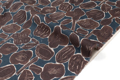 Japanese Fabric Mina Flowers Linen Blend - E - 50cm