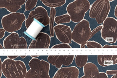 Japanese Fabric Mina Flowers Linen Blend - E - 50cm